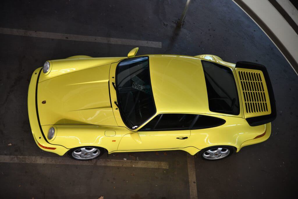 Yellow Porsche 964 Turbo